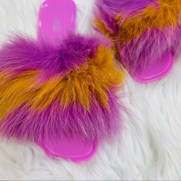 Pink fur jelly sandal - Picture 5 of 6